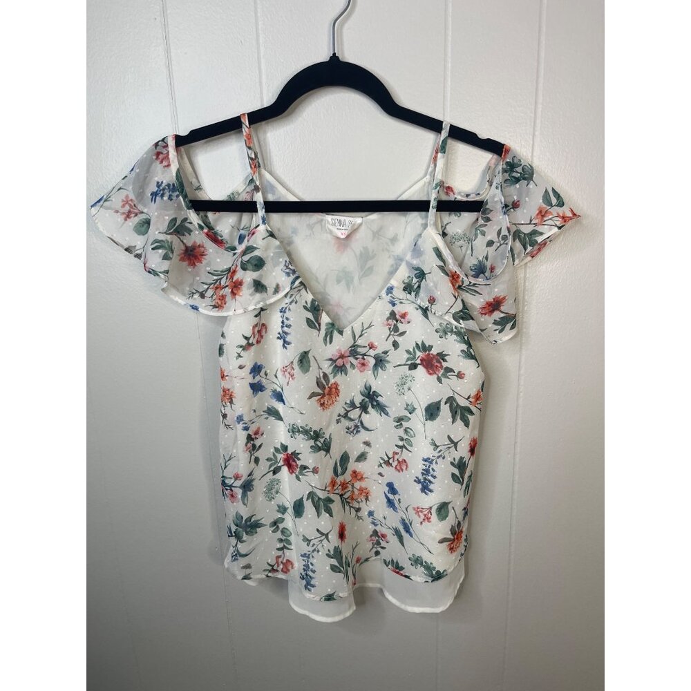 Sienna Sky Womens Floral Off-Shoulder Blouse XS